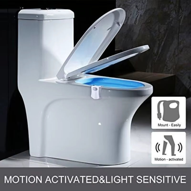 16-Color Motion-Sensing Toilet Seat Night Light with Motion Sensor