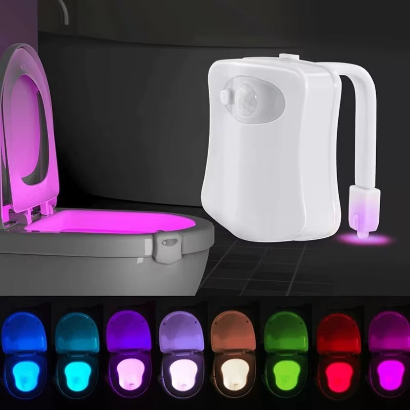 16-Color Motion-Sensing Toilet Seat Night Light with Motion Sensor